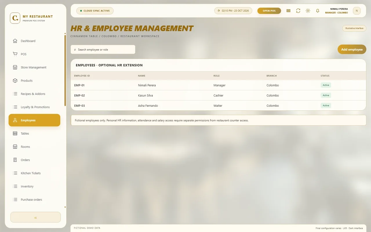 HR & employee management - Light mode — HR & employee management in light mode