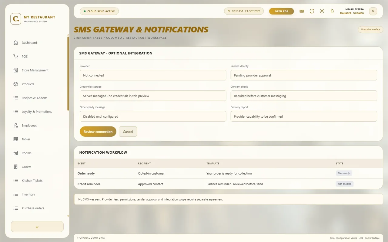 SMS gateway & notifications - Light mode — SMS gateway & notifications in light mode