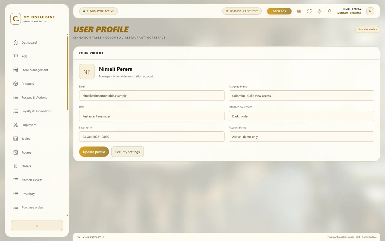 User profile - Light mode — User profile in light mode