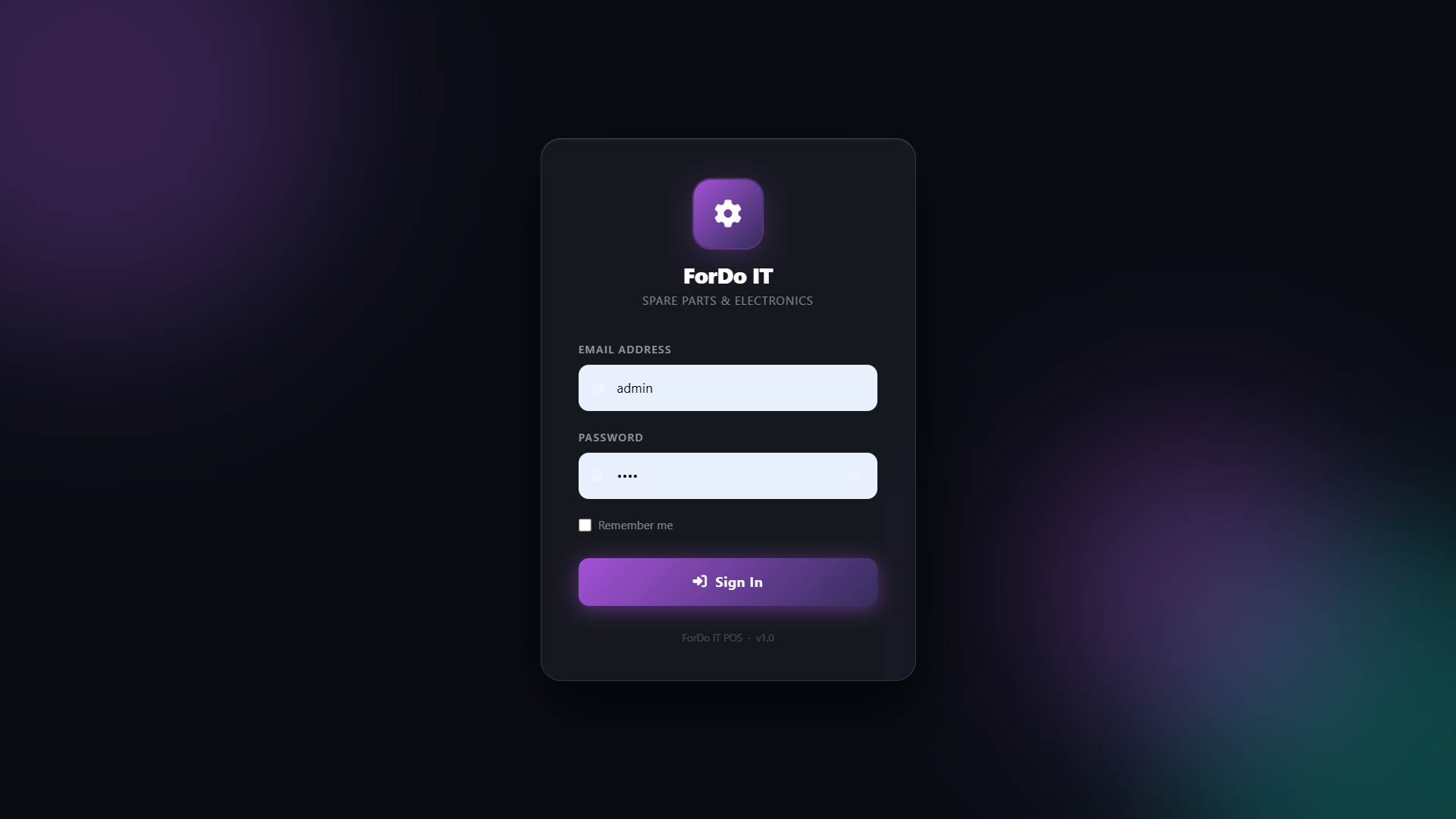 Branded, secure login screen